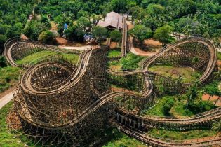 Wooden Roller Coaster in Sun World Hon Thom Nature Park (NEW in 2022)